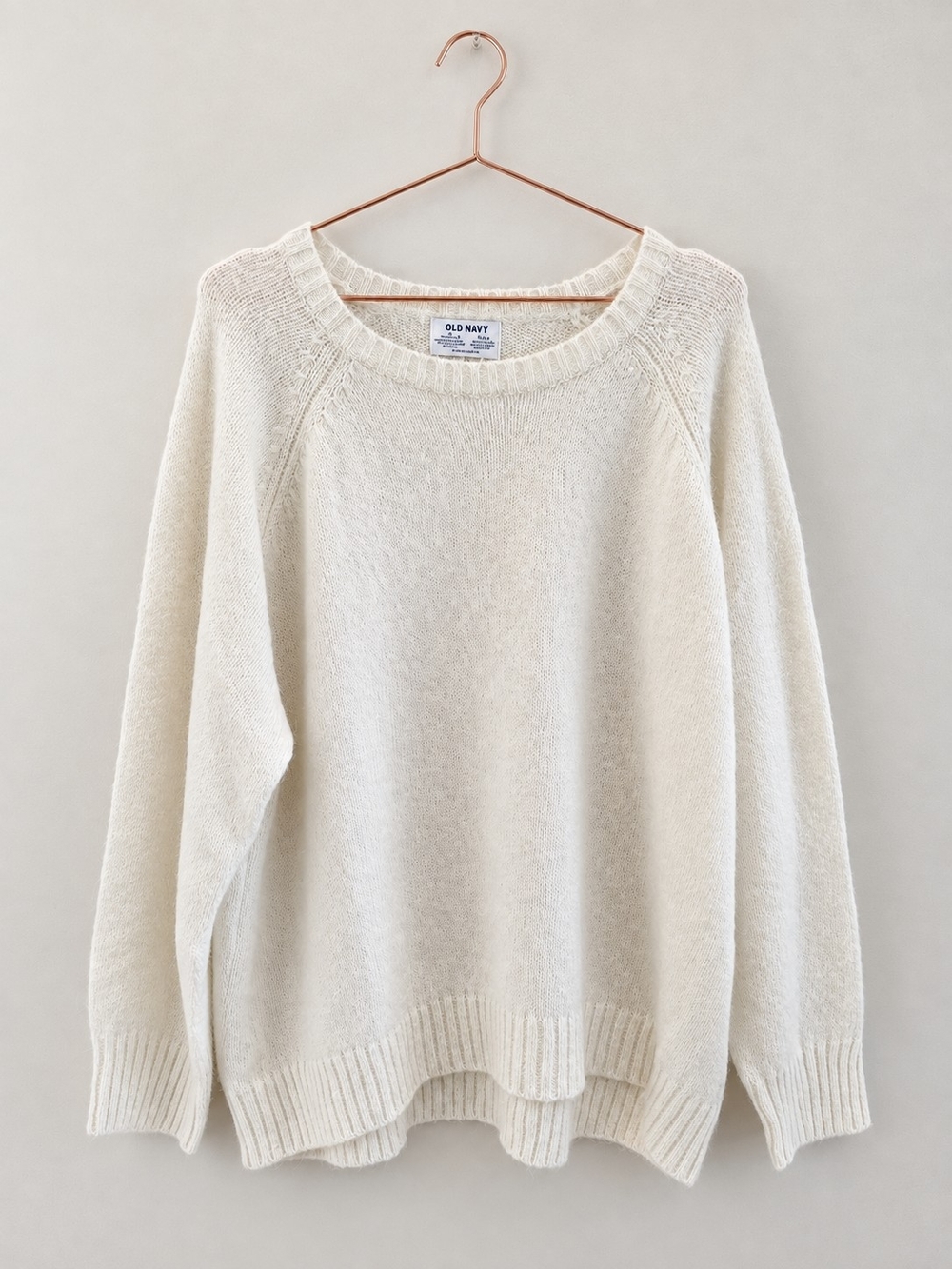 Old Navy Women's Cream Knit Crewneck Sweater